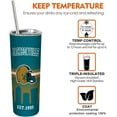 thumbnail image 4 of 20oz Football Jacksonville Stainless Steel Tumbler with Lid and Straw for Football Fans Gifts Football Skinny Travel Mug Tumbler Cup for Men Women Keeps Drinks Cold & Hot, 4 of 6