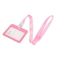 thumbnail image 3 of Uxcell 10.2x8cm Horizontal Clear Window ABS ID Badge Holder with Lanyard Pink, 3 of 6