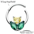 thumbnail image 3 of Body Candy 16G 316L Stainless Steel Hinged Segment Ring Seamless Cartilage Nipple Ring Yellow Love Flower Nose Hoop 5/16, 3 of 4