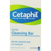Cetaphil Gentle Cleansing Bar for Dry/Sensitive Skin 4.50 oz (Pack of 6)