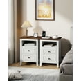 thumbnail image 3 of GIKPAL Farmhouse Nightstand Set of 2, Dresser for Bedroom with Charging Station & 2 Drawers Handles, Rustic Wood Side Table End Table for Living Room, Oak White, 3 of 8