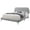 Grey, variant on 70.5" x 87.25" x 45.25" Brown Foam Solid Wood Leather Look  Queen Sized Bed With Wood Legs
