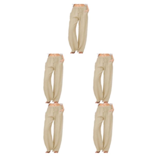 Qarigey Manténgase a la moda y cómodo con estos pantalones sueltos para mujer Tiempo libre Pantalones casuales para mujer diario caqui L Type2 NO2