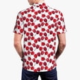 thumbnail image 4 of Daiia Tulips Flowers Pattern Men’s Polo Shirts,Solid Deck Shirt,Classic Fit, Breathable Cotton Polo for Casual and Sport Wear-Small, 4 of 9