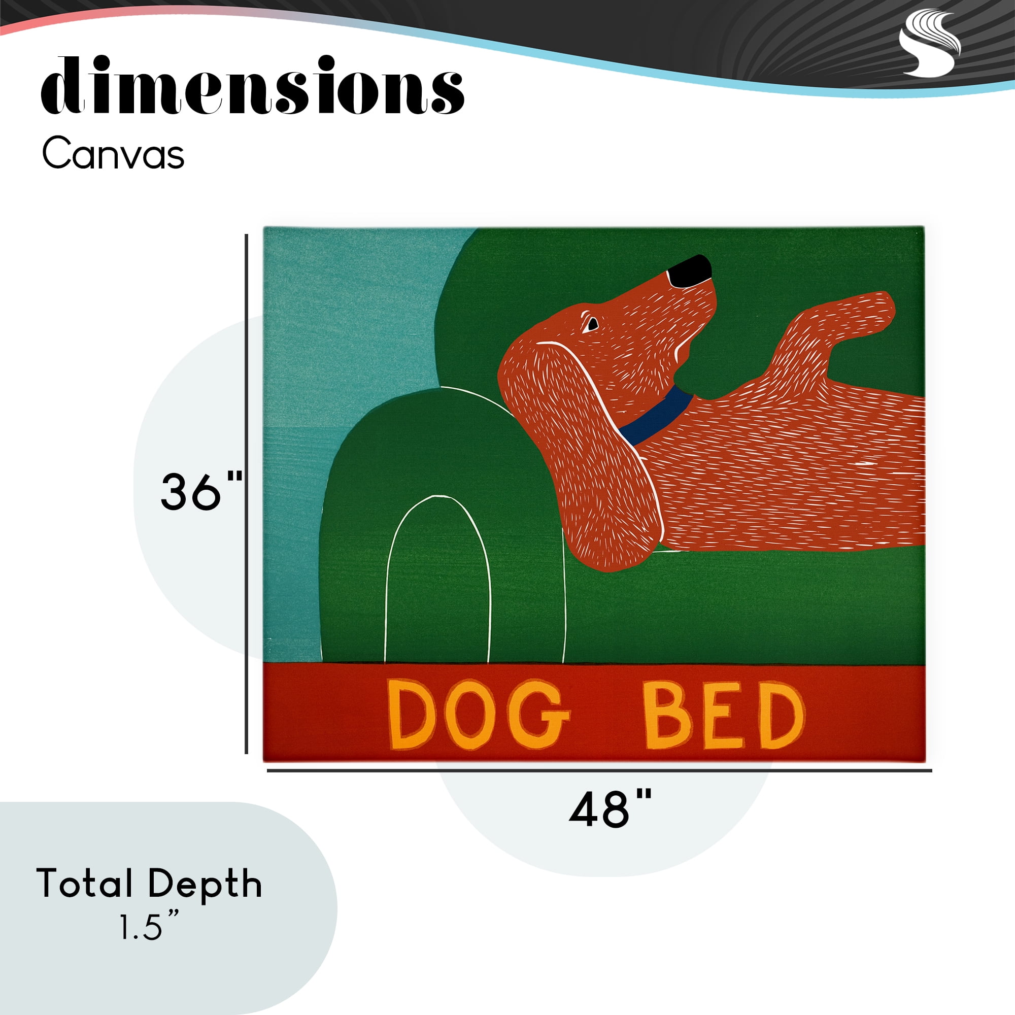 Dog Bed Couch Canvas Wall Art, design by Stephen Huneck
