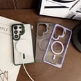 thumbnail image 4 of Allytechgroup Magnetic Clear Case for Galaxy S23 Ultra with Folding Camera Stand, Slim Protective Cover Compatible with Magsafe for Women Men, 4 of 7