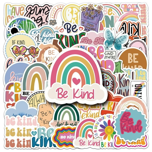 50 pegatinas Be Kind con citas positivas inspiradoras