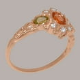 thumbnail image 4 of LBG British Made 9k Rose Gold Natural Citrine Peridot Diamond Womens Anniversary Ring - 33 size options - Size 5, 4 of 5
