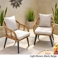 thumbnail image 4 of Afuera Living Outdoor Wicker Club Chair in Brown and Beige (Set of 2), 4 of 12