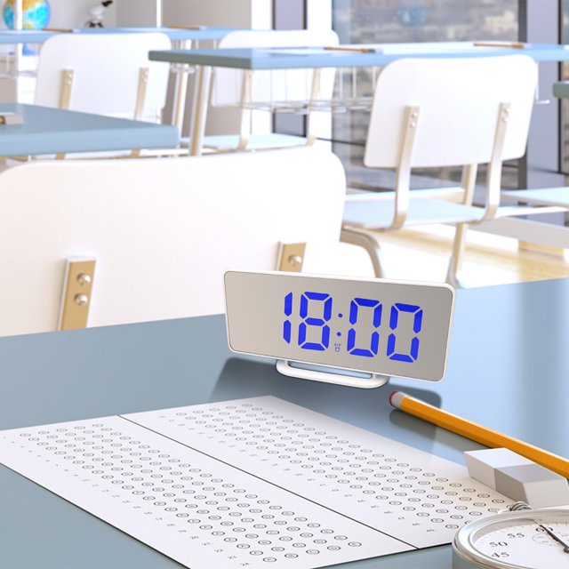 Up to 65% off New Creative Mobile Phone Charging Mirror Electronic Sleepy Alarm Clock LED Display Hotel Clock