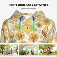 thumbnail image 6 of Hoodies for Women - Honey Honeycomb Comfrt Colour Drawstring Women'S Fashion Hoodies & Sweatshirts, Fall Outfits Clothes for Women 2024 Pullover with Kangaroo Pocket, 6 of 7