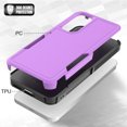 thumbnail image 5 of TJS for Samsung Galaxy A35 5G / A55 5G Phone Case, with Tempered Glass Screen Protector, Heavy Duty Rugged Shockproof Full Body Protection Cover for Galaxy A35 5G / Galaxy A55 (Purple), 5 of 6