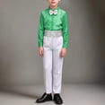thumbnail image 5 of Lovzfmll 3-Piece Suit for Boys, Sequin Shirt & Bow Tie & Pants, Formal Performance Outfits for Little Boys, 11-12 Years, 5 of 9