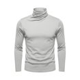 thumbnail image 3 of TKKCS Mens Mock Neck Long Sleeve Shirt Soft Stretch Slim Fit Undershirt Wrinkle Resistant Base Layer Top White S, 3 of 5
