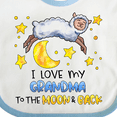 thumbnail image 4 of Inktastic I Love My Grandma to the Moon and Back Cute Sheep Boys or Girls Baby Bib, 4 of 4