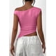 thumbnail image 2 of Remera PRETTYGARDEN 2025 con Hombro Descubierto y Frunces Rosa Talle S, 2 of 8