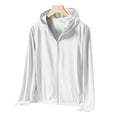 thumbnail image 1 of Veste Extérieure Zippée pour Femmes, Design à Capuche en Polyester, Veste de Protection Solaire pour Voyage Blanc, Rose, Jaune, 1 of 8