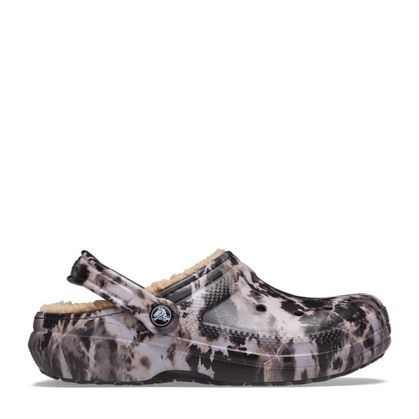 fuzzy crocs tie dye
