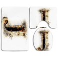 thumbnail image 1 of Juego de alfombras de baño ABPHQTO Letra J Majuscule 3 piezas Contorno y tapa de inodoro, 1 of 2