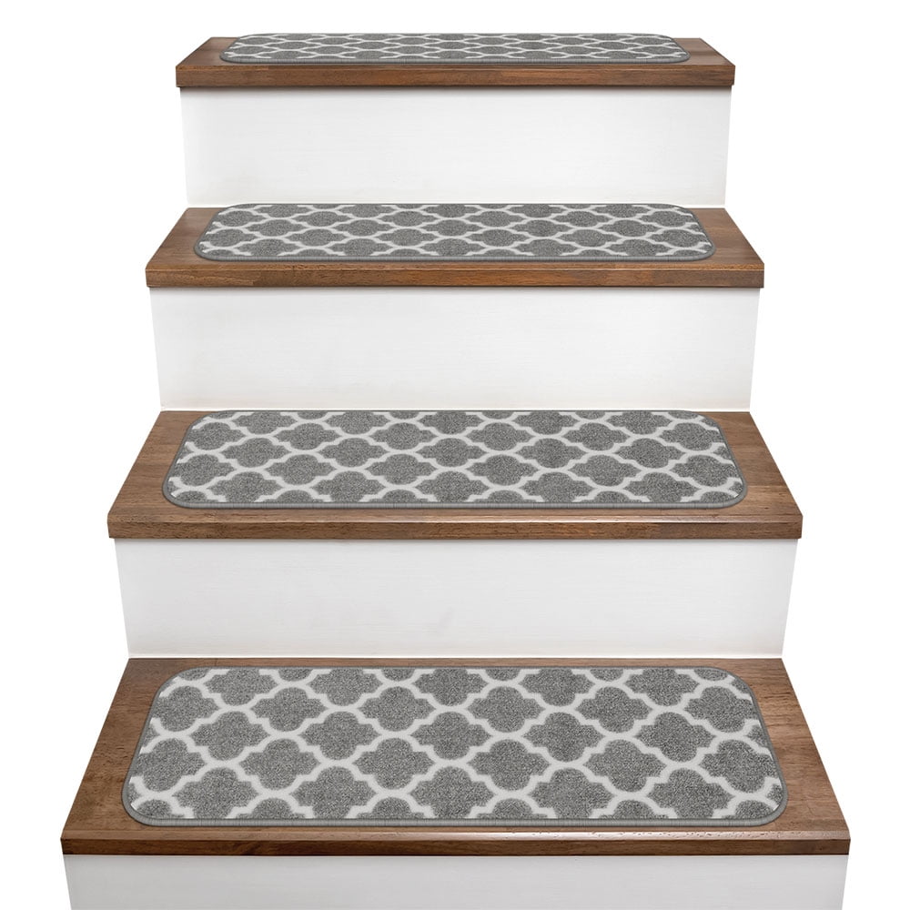 Set of 15 SkidResistant Carpet Stair Treads Moroccan Trellis Lattice