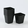 thumbnail image 4 of Black Square Plastic Flower Pot Planting Thick Square Pot With Drain Hole, 4 of 9