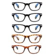 thumbnail image 2 of EYE ZOOM 5 Pack Vintage Plastic Frame Blue Light Blocking Reading Glasses for Man and Women, Multi-color , +3.00, 2 of 4