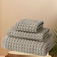 thumbnail image 5 of BemeyourBBs 100% Cotton Waffle Bath Towels for Bathroom Soft Waffle Weave Bath Towel Set Oversize Quick Dry Waffle Bath Towel Hand Towel Face Towel 3 PCS Set, 5 of 5