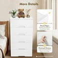 thumbnail image 2 of White Dresser with 5 Drawers, Dresser for Bedroom Modern Storage Chest, Drawer Organizer Plastic Drawer Storage with Large Storage Space,Storage Drawers for Clothes, 2 of 7