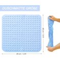 thumbnail image 3 of Alfombrilla de ducha antideslizante, 48 x 48 cm, alfombrilla antideslizante con ventosas, lavable a máquina, cuadrada, azul claro, 3 of 5