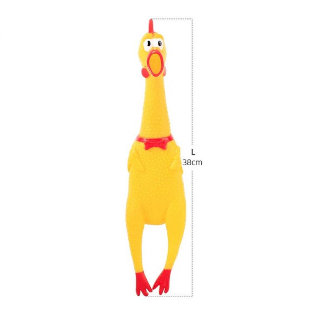 Juguete con sonido para mascotas, pollo chillón, masticable, duradero y divertido, con ventilación de goma, juguete de entretenimiento para perros y gatos.