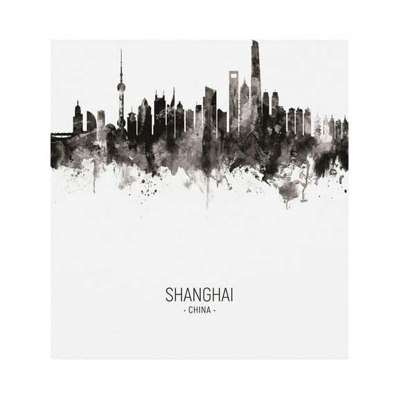 Trademark Fine Art 'Shanghai China Skyline Portrait II' Canvas Art by Michael Tompsett