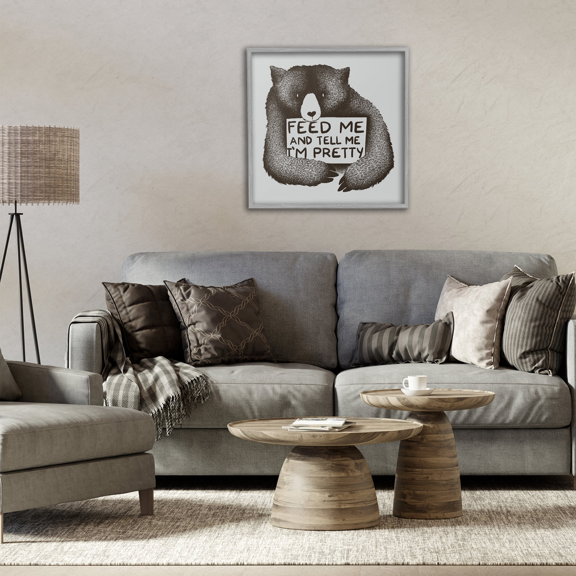Stupell Industries Feed & Tell Me I'm Pretty Gray Framed Giclee Art, design by Tobe Fonseca