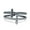 Black, variant on Simulated Cubic Zirconia Size-5 Sideways Cross Ring Round 925 Sterling Silver