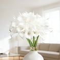 thumbnail image 5 of White Artificial Calla Lily Flowers - Realistic Bridal Bouquet, Wedding Centerpiece, Spring Home Kitchen Table Decor & Shower Decoration, 5 of 5
