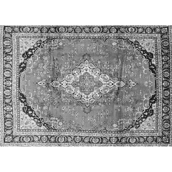 Ahgly Company Indoor Rectangle Medallion Gray Traditional Area Rugs, 3' x 5'