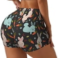 thumbnail image 2 of Kdxio Rabbit Is Eating Carrots Print Workout Shorts for Women Seamless Soft Smooth Gym Yoga Scrunch Active Shorts, 2 of 9