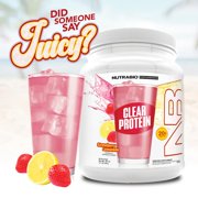 NutraBio Clear Whey Isolate Protein Powder, Delicious & Refreshing Fruit Flavors, Protein Juice, No Milky Taste, No Foam, Zero Sugar, Strawberry Lemonade, 20 Servings