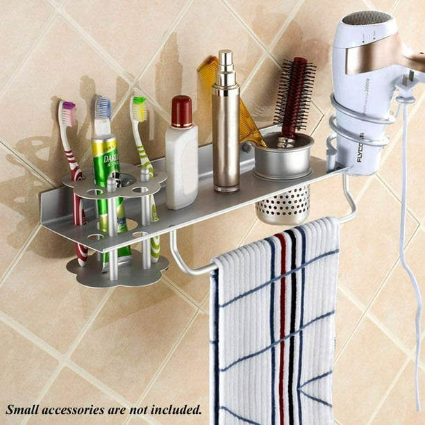 Hair Dryer Rack Adjustable Hook With Fixed Coil ABS Wall Mounted Hair Dryer  Holder Punch-free Storage Bathroom Accessories АлиЭкспресс | Wall Mounted Hair  Dryer Holder 
