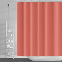 Lfeey Orange Shower Curtain Waterproof Fabric, Bathroom Decorative Curtains with 14 Hooks, 72"x84"