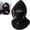Black, variant on 3 in 1 Winter Hat, One-Piece Flannel Warm Mask Hat for Cycling, Fleece Double‑Layer Integrated Hat, Soft Adjustable Hood Design for Outdoor Activities
