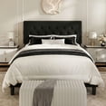 thumbnail image 2 of Amolife Queen Size Bed Frame with Upholstered Adjustable Headboard, No Box Spring Required, Black, Fabric, 2 of 10