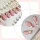 thumbnail image 4 of 24 Pieces Almond Glossy Press On Nail with White Gold French Tip Designs Acrylic False Nail for Fall Day Gifts, 4 of 5