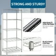thumbnail image 4 of SYTHERS 5-Shelf Metal Storage Rack, 24"x 14"x 60" Wire Shelving Unit with Wheels, Heavy Duty Kitchen Organizer Shelf, Capacity for 220 lbs Per Shelf, Silver, 4 of 8