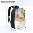 thumbnail image 2 of Uemuo USA MAP Printed Durable 17-inch Student Backpack - Lightweight, Waterproof, Adjustable Straps, Ideal for School, Work, Travel, 2 of 5