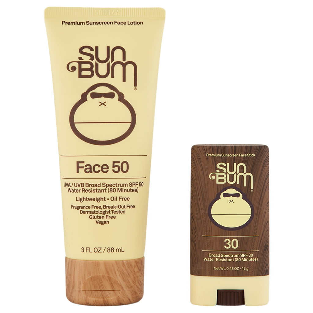 Sun Bum Original SPF 50 Clear Face Lotion 3 oz & SPF 30 Sunscreen Face
