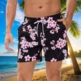thumbnail image 1 of Styesk Mens Shorts Men Printing Casual Fashion Loose Beach Pants Drawstring Zipper Pockets Triangular Lining Exercise Shorts Pants, 1 of 5