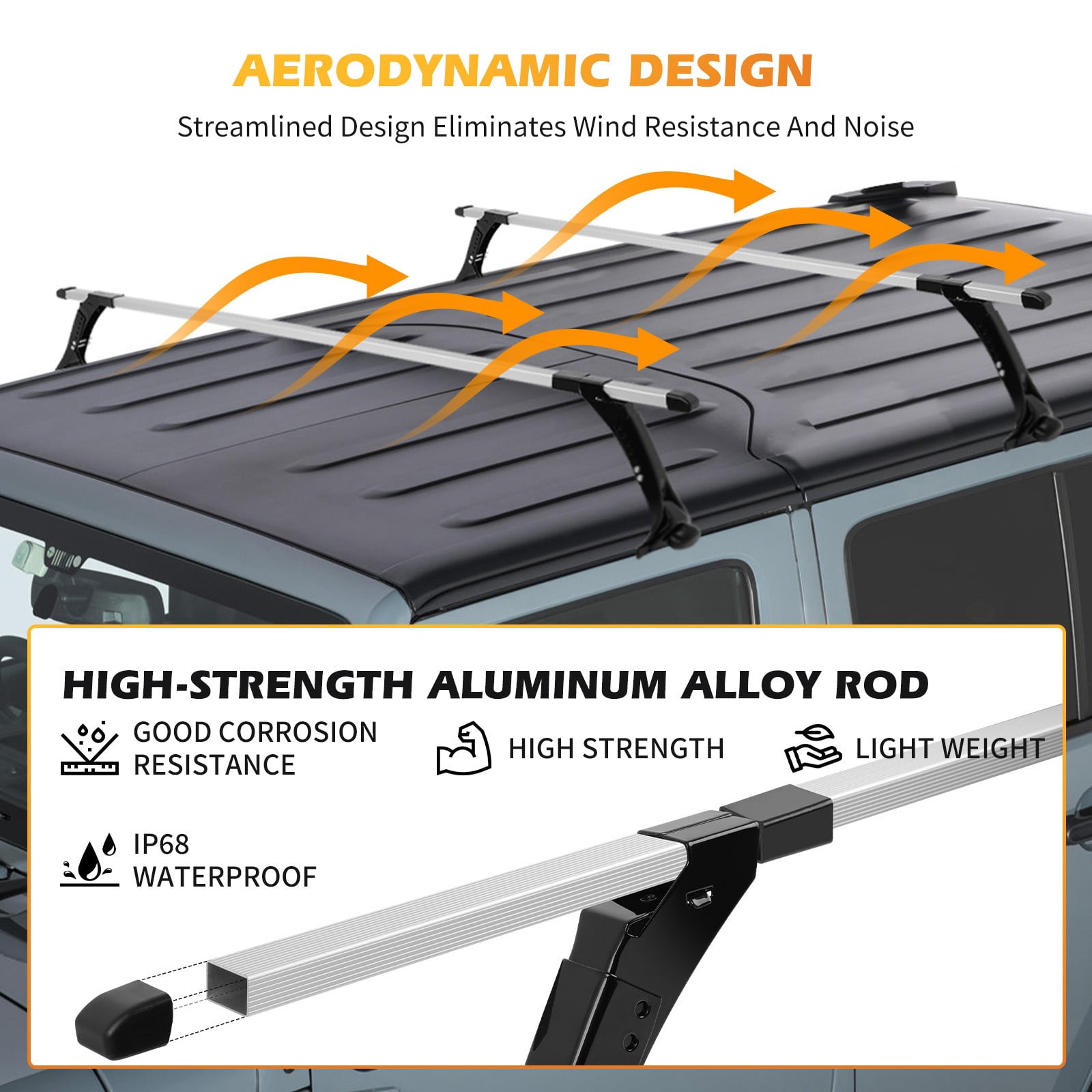 63" Car Roof Rack Crossbars Cargo Carrier Rain Gutter For Volkswagen Golf I II