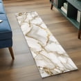 thumbnail image 3 of Abstract Runner Rug for Hallway 2x6ft, White Marble Pattern Gold Crack Texture Minimalism Non Slip Floor Mat Washable Low-Profile Indoor Carpet for Living Room, Bedroom, Dining Room, 3 of 9