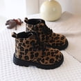 thumbnail image 6 of Dakaela 3.5-11.5Y Little Big Kids Leopard Print Combat Boots Lace Up Side Zipper Ankle Booties for Boys Girls, 6 of 8