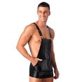 thumbnail image 3 of inhzoy Men's Metallic Dungarees Bib Overalls Suspender Shorts Party Club Rave Outfits Black M, 3 of 9